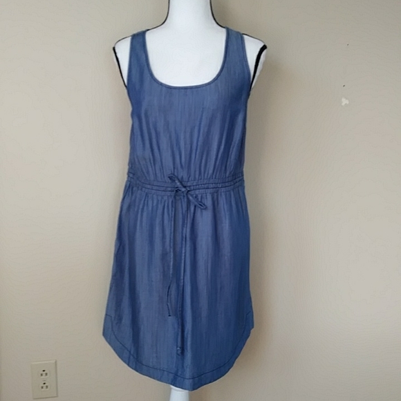 Ann Taylor Loft Lyocell Sleeveless Dress MP Blue - Picture 5 of 15